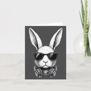 Bunny Rabbit Face With Gles Happy Easter Day Kid B Card