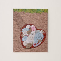 Bunny Rabbit Family Asleep Underground