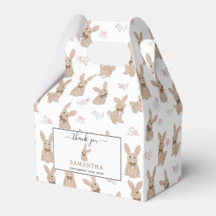 Bunny Rabbit Floral Wildflowers Coquette Bow Favor Box