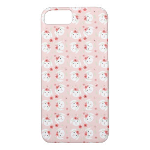 Bunny Rabbit Flower Crown Pattern Pink Case-Mate iPhone Case