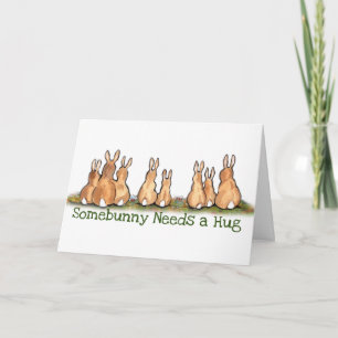 Bunny Rabbit Get Well Encouragement Hug Sympathy Card