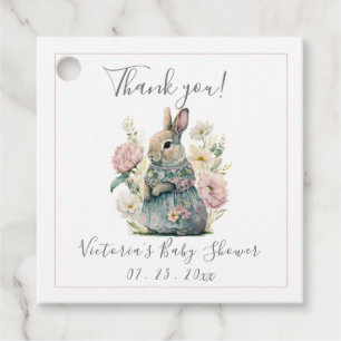 Bunny Rabbit Girl Baby Shower Favour Tags
