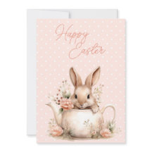 Bunny Rabbit in a Teapot Happy Easter 