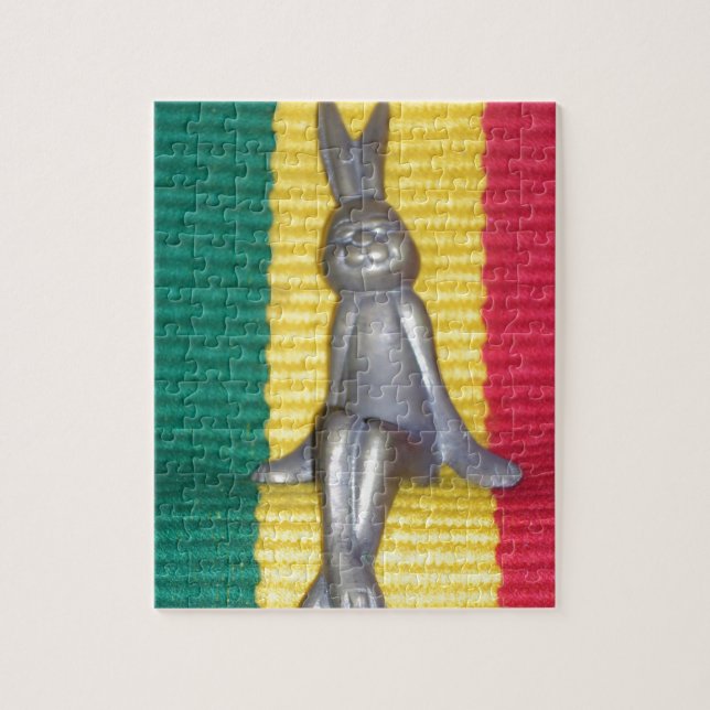 Bunny - Rabbit in Rasta Colors: A Touch of Groovy Jigsaw Puzzle (Vertical)