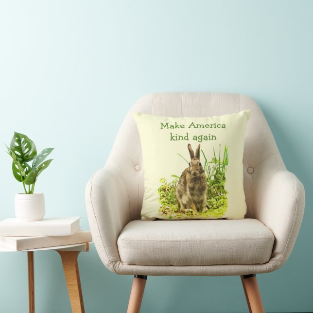 Bunny Rabbit Make America Kind Again Pillow (Chair)