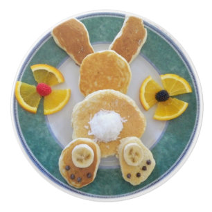 Bunny Rabbit Pancake Breakfast Drawer Pull Knob