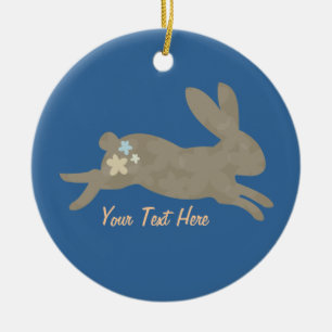 Bunny Rabbit (personalized) Ceramic Ornament