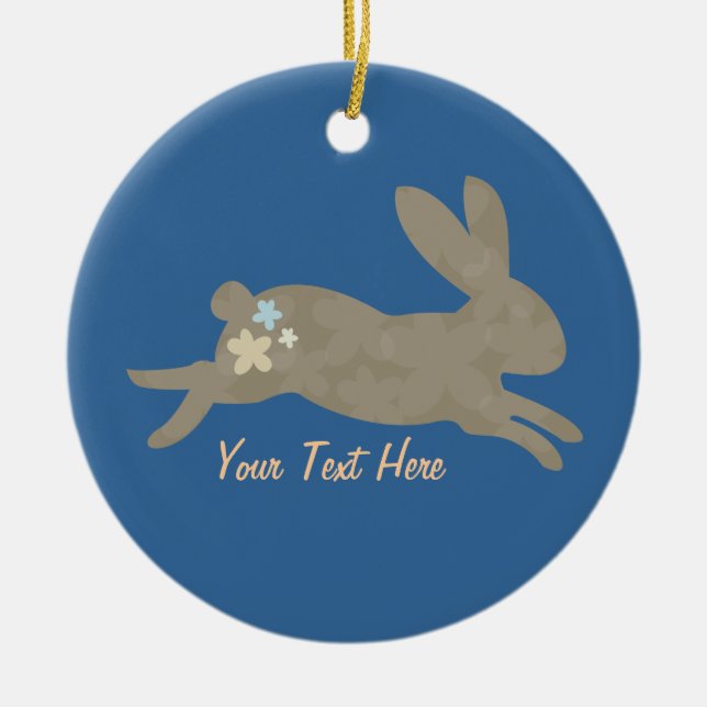 Bunny Rabbit (personalized) Ceramic Ornament (Front)