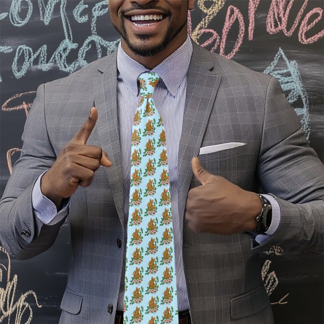Bunny Rabbit Pink Flowers Tie (Creator Uploaded)