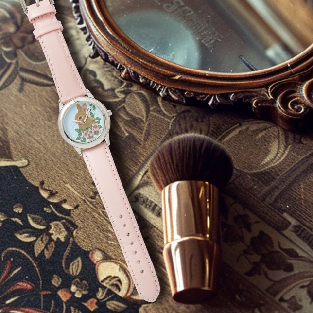 Bunny Rabbit Pink Flowers Watch (Creator Uploaded)