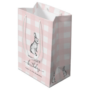 Bunny Rabbit Pink Gingham Favor Bag