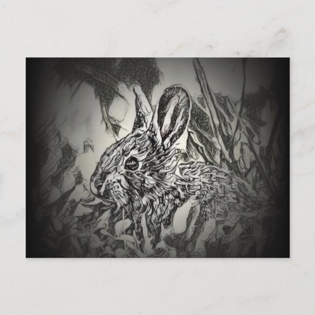 Bunny Rabbit Postcard - Yard Critters  (Front)