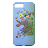 Bunny Rabbit,  Robin, and Flowers, Customizable