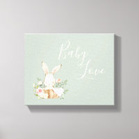 Bunny Rabbit Sage Green Watercolor