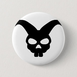 Bunny Rabbit Skull 2 Inch Round Button