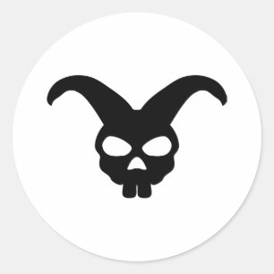 Bunny Rabbit Skull Classic Round Sticker