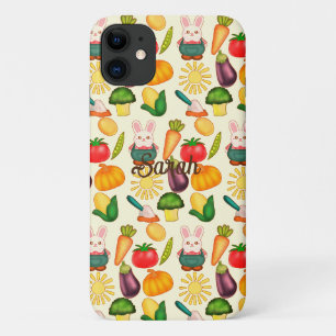 Bunny Rabbit Vegetable Farmer iPhone 11 Case