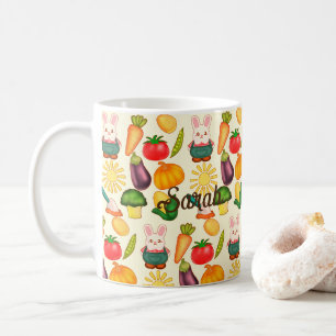 Bunny Rabbit Vegetable Farmer Coffee Mug