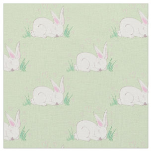 Bunny Rabbit Watercolor Baby Room Decor Fabric