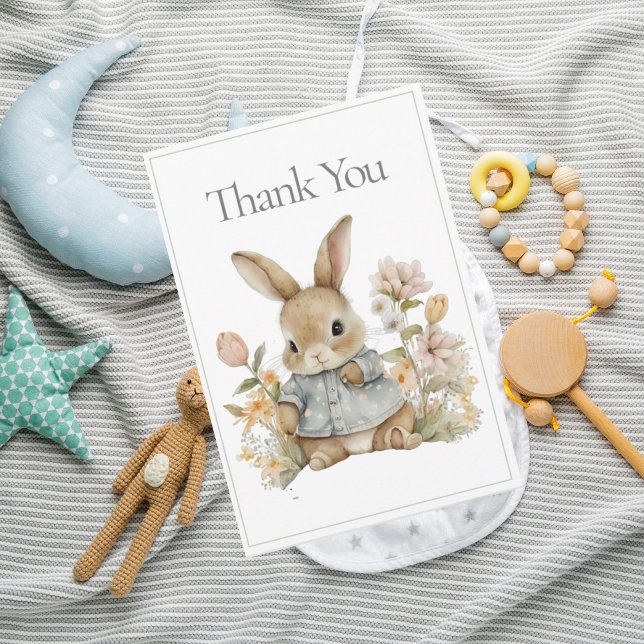 Bunny Rabbit Watercolor Baby Thank You (Creator Uploaded)