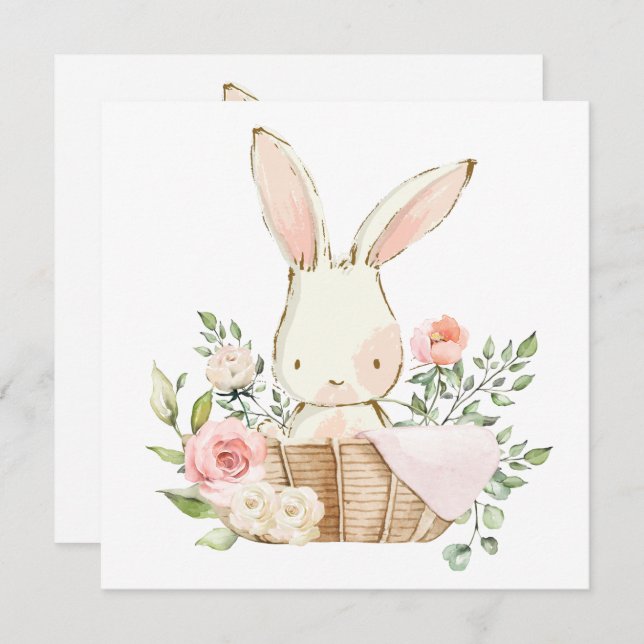 Bunny Rabbit Watercolor Template (Front/Back)