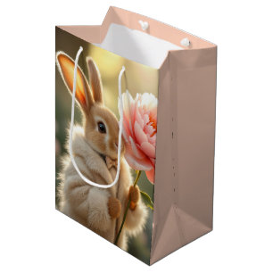 Bunny Rabbit Wearing a Fur Coat Medium Gift Bag