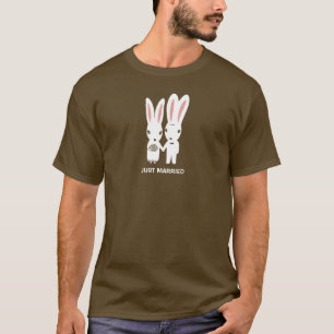 Bunny Rabbits Bride and Groom with Custom Text T-Shirt