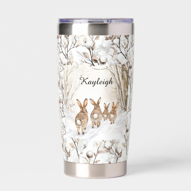 Bunny Rabbits Christmas Insulated Tumbler (Front)