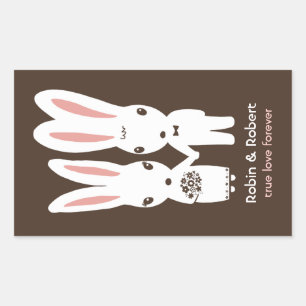 Bunny Rabbits Wedding Bride and Groom Sticker