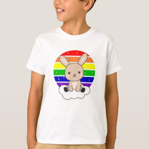 Bunny Rainbow Glitter Kawaii Bunny Cute Animals T-Shirt