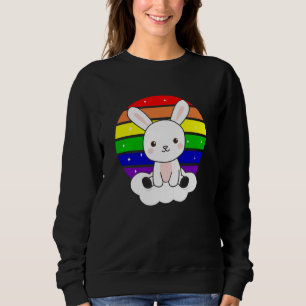 Bunny Rainbow Glitter Kawaii Rabbit Colourful Sweatshirt