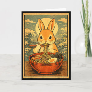 Bunny Ramen Japanese Graphic Tees For Men Women Te Card