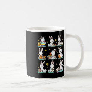 Bunny Reading Book Happy Easter Bookworm Kids Men Coffee Mug