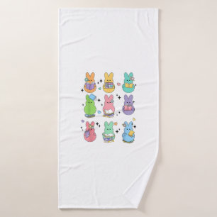 Bunny Reading Books Easter Day Librarian Teacher B Bath Towel