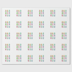 Bunny Reading Books Easter Day Librarian Teacher B Wrapping Paper