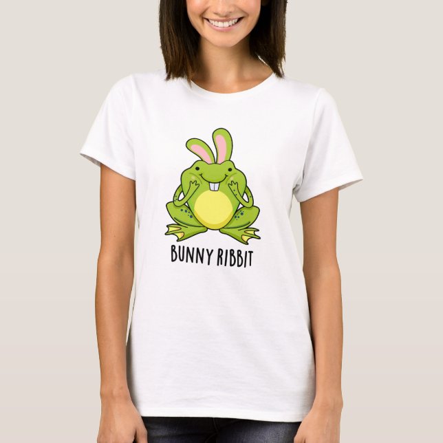 Bunny Ribbit Funny Rabbit Frog Pun  T-Shirt (Front)
