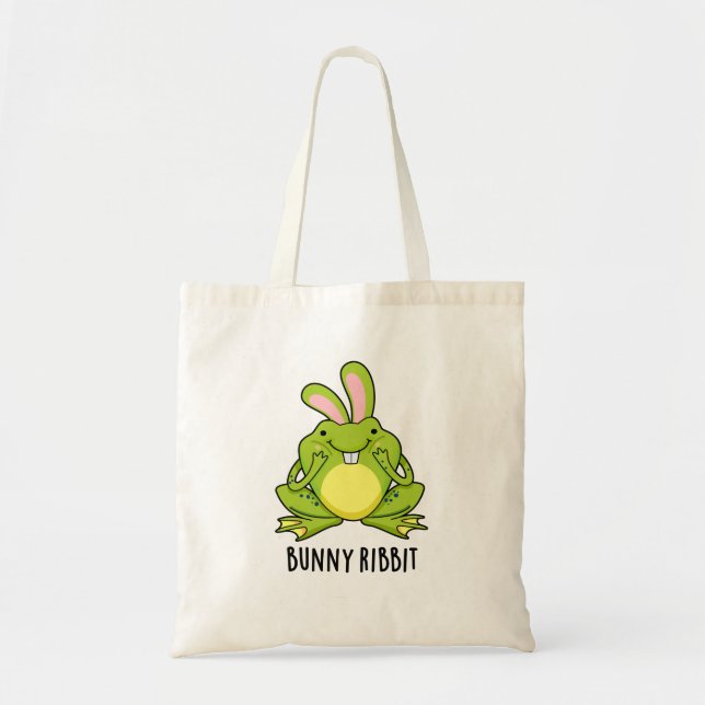 Bunny Ribbit Funny Rabbit Frog Pun  Tote Bag (Front)