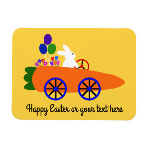 Bunny Riding Carotte Car #2 Magnet