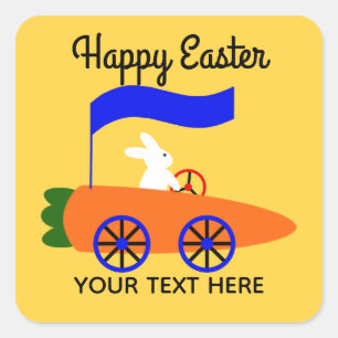 Bunny Riding Carrot Car #1-2 Stickers
