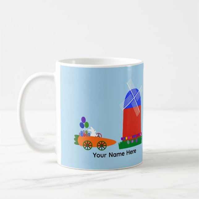 Bunny Riding Carrot Car #4 Mug (Left)