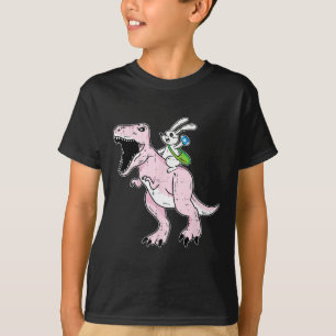 Bunny Riding Dinosaur Easter Egg Hunting Rabbit Sp T-Shirt