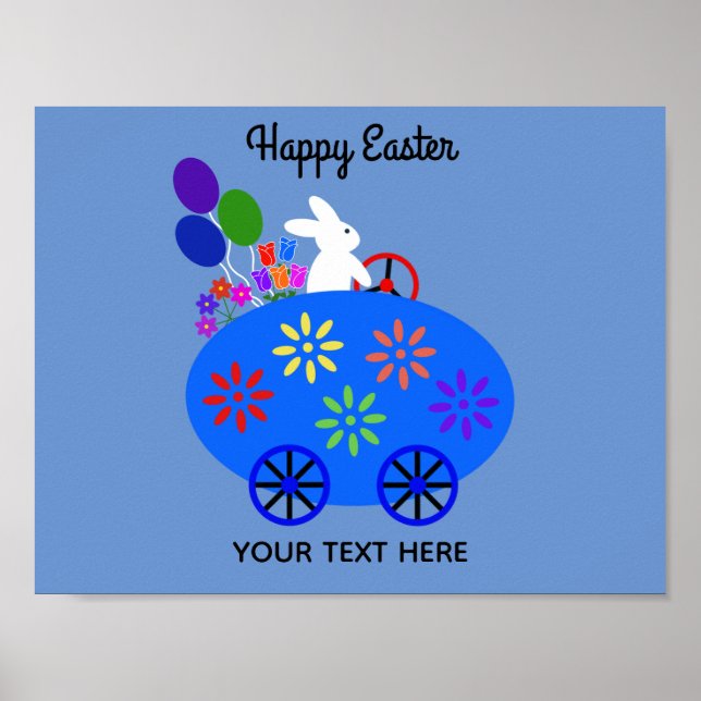 Bunny Riding Egg Car #2 Poster (Front)