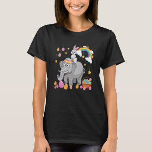 Bunny Riding Elephant Easter Day Costume Hunting E T-Shirt