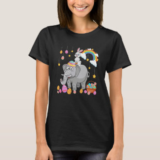 Bunny Riding Elephant Easter Day Costume Hunting E T-Shirt