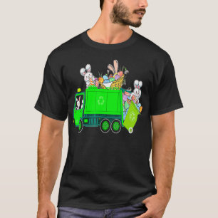 Bunny Riding Garbage Truck Easter Day Bunny Garbag T-Shirt