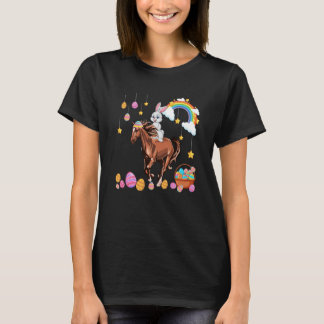 Bunny Riding Horse Easter Day Costume Farmer Hunti T-Shirt
