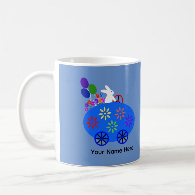 Bunny Riding Oeuf Voiture #2 Mug (Gauche)