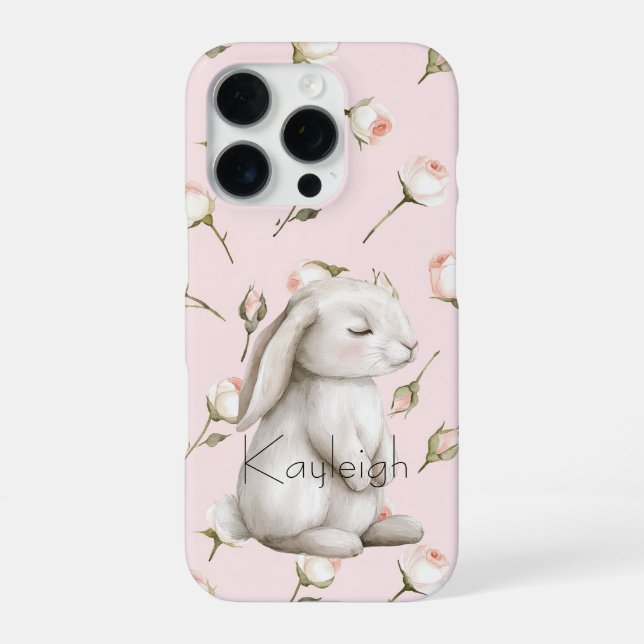 Bunny Roses Floral iPhone Case (Back)