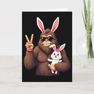 Bunny Sasquatch Bigfoot Sungles Easter 1  Card