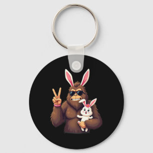 Bunny Sasquatch Bigfoot Sungles Easter 1  Keychain